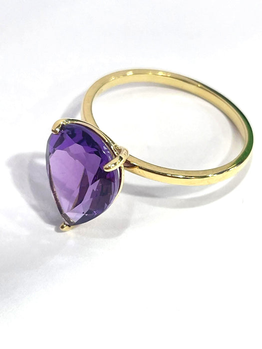 NO BRAND Amethyst Pear Shape Ring