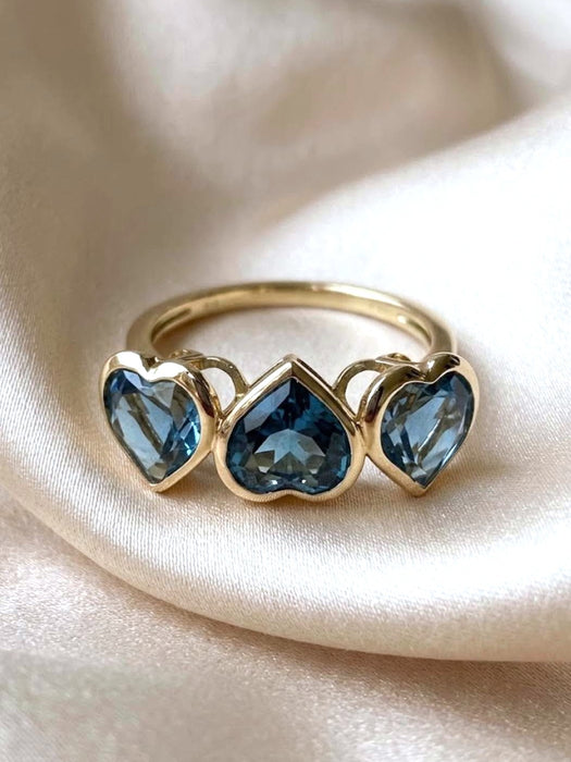NO BRAND London Blue Topaz Heart Ring