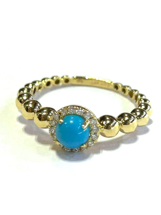 NO BRAND Turquoise & Diamond Ring