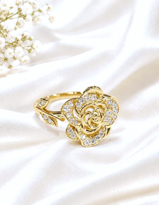 NO BRAND Rose Cluster Diamond Ring
