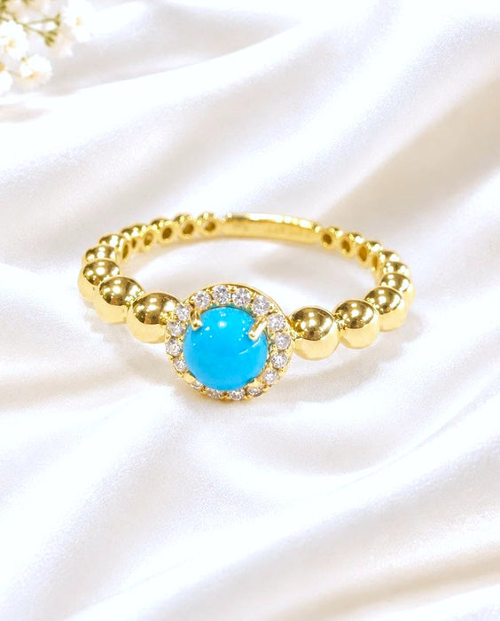 NO BRAND Turquoise & Diamond Ring