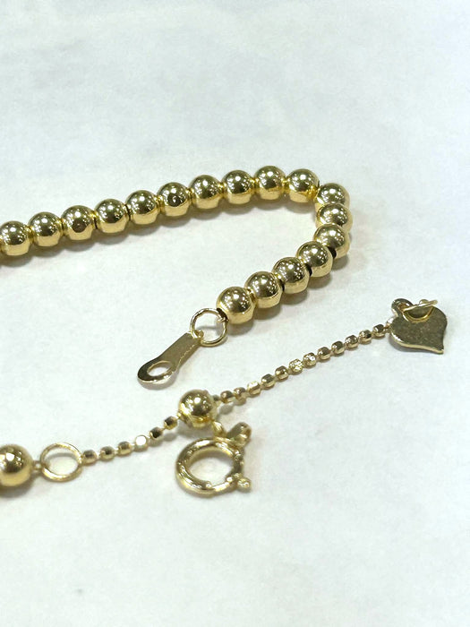 NO BRAND Open Heart Beaded Chain Bracelet