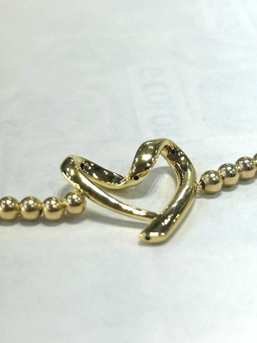 NO BRAND Open Heart Beaded Chain Bracelet
