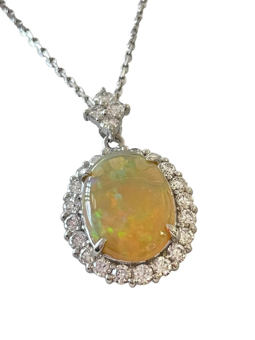 NO BRAND Opal Diamond Necklace