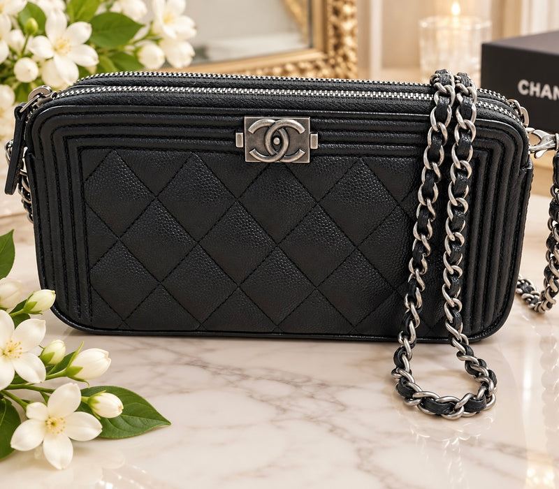CHANEL Leboy WOC Black Chain Shoulder Bag