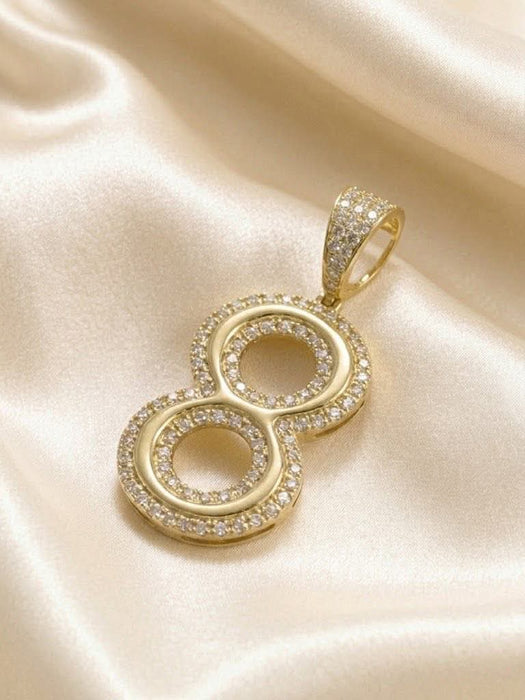 NO BRAND Number 8 Diamond Top Pendant