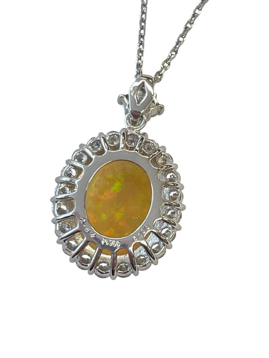 NO BRAND Opal Diamond Necklace