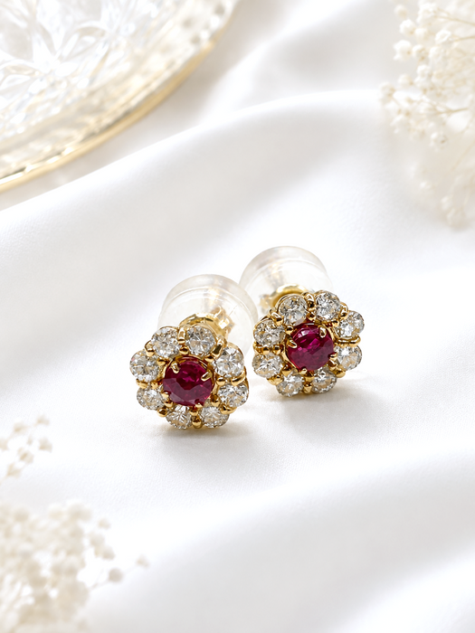 NO BRAND Rositas Ruby Diamond Earrings