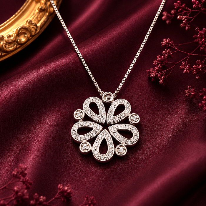 TASAKI Flower Motif Magnet Diamond Necklace