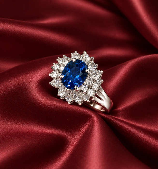 NO BRAND Sapphire Diamond Ring