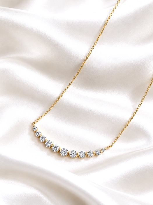 NO BRAND Smile Diamond Necklace