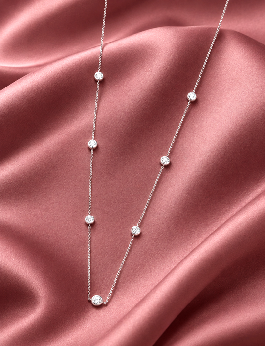 NO BRAND Station Diamond Necklace