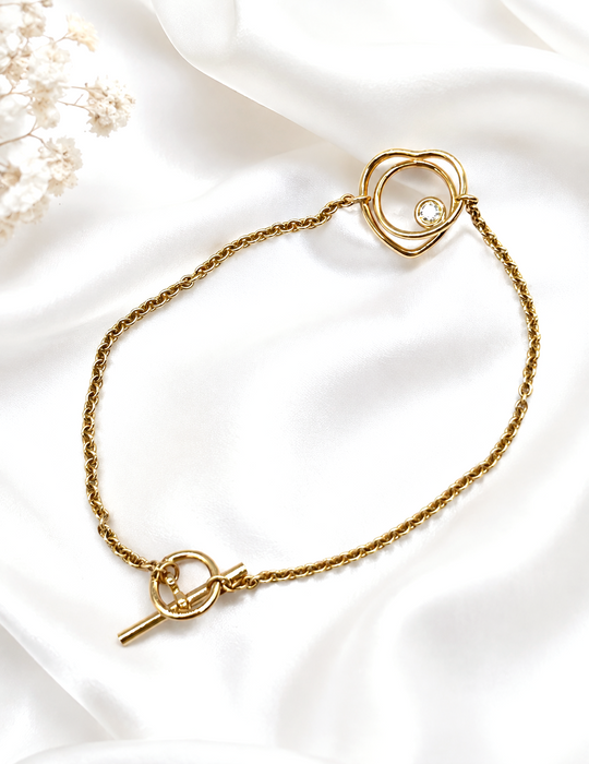 HERMES Vertige Coeur 1P Diamond Heart Bracelet