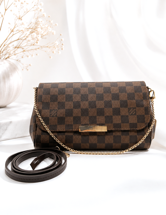 LOUIS VUITTON Favorite MM Damier Ebene Shoulder Bag