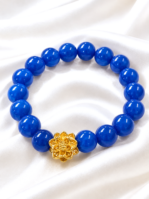 NO BRAND Blue Agate Camelia Piyao Bracelet