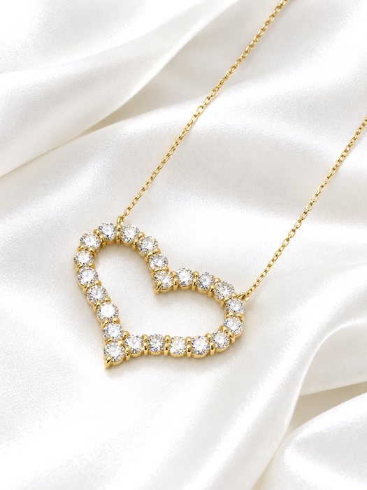 NO BRAND Open Heart Diamond Necklace