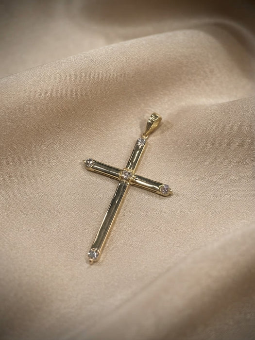 NO BRAND Cross Diamond Top Pendant