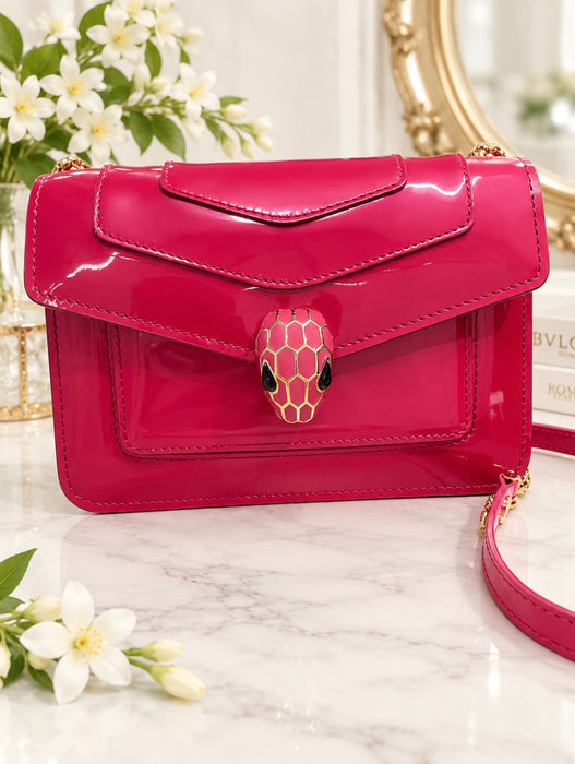 BVLGARI Serpenti Red Chain Shoulder Bag