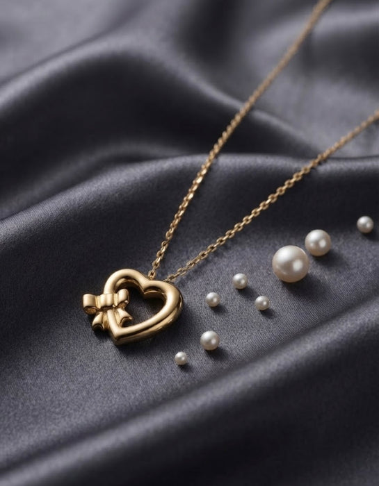 TIFFANY AND CO Heart Ribbon Necklace