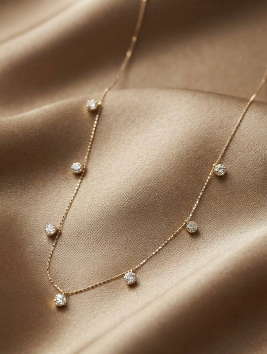 NO BRAND Station Diamond Necklace