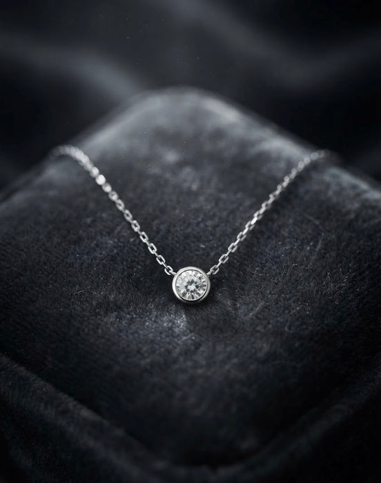 NO BRAND Diamond Stud Necklace