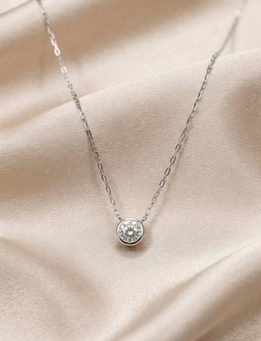 NO BRAND Diamond Stud Necklace