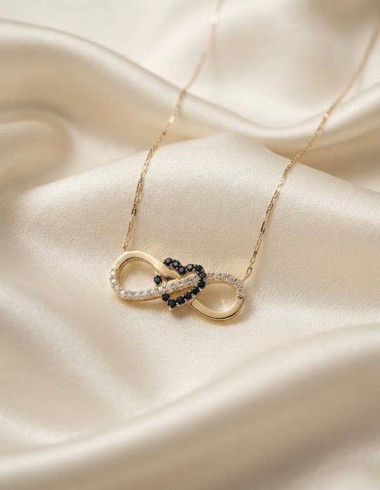NO BRAND Heart Infinity Diamond Necklace