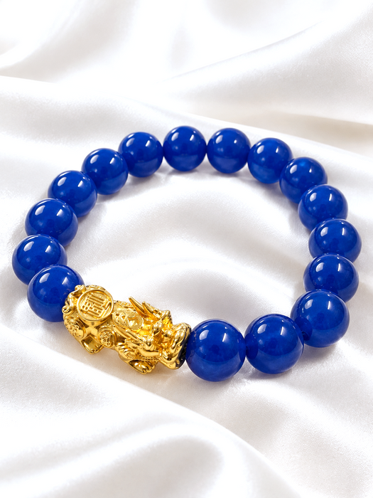 NO BRAND Blue Agate Dragon Piyao Bracelet