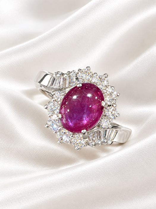 NO BRAND Star Ruby & Diamond Ring