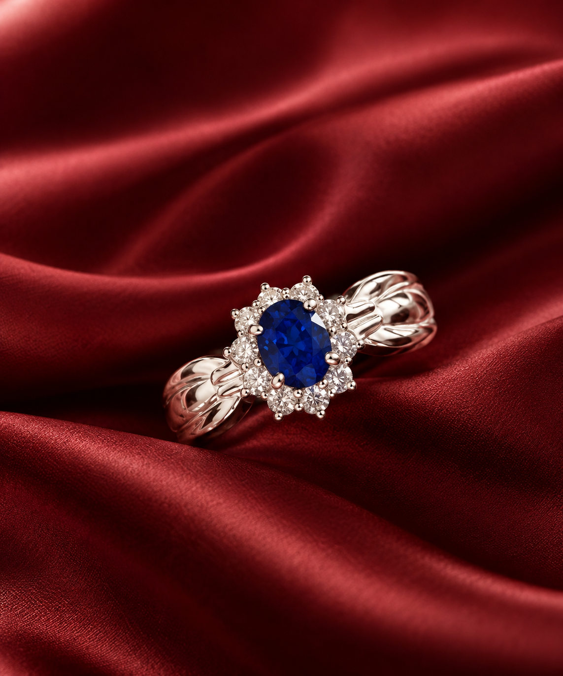 NO BRAND Sapphire Diamond Ring — Mitchang