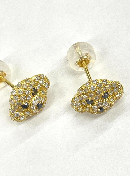 NO BRAND Dog Diamond Earrings