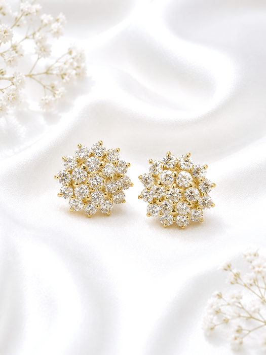 NO BRAND Rositas Cluster Diamond stud Earrings