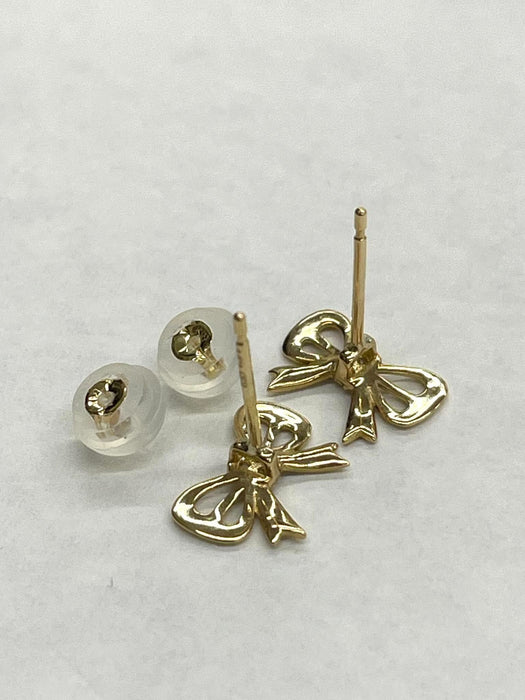 NO BRAND Ribbon Diamond Earrings