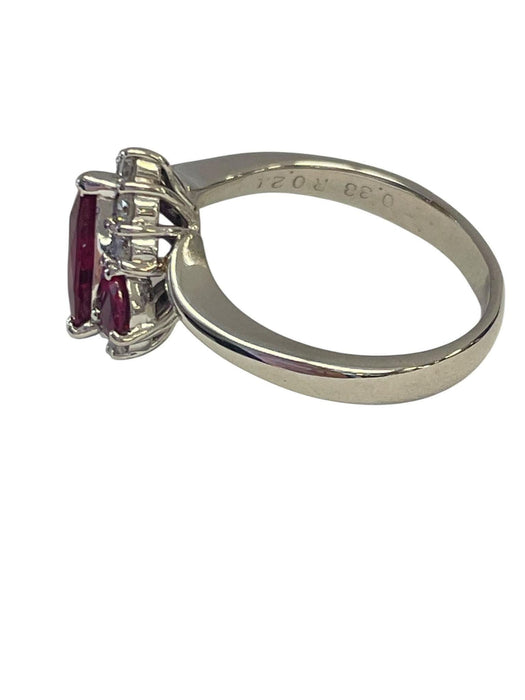 NO BRAND Pear Ruby Diamond Ring