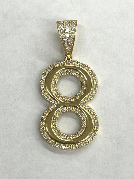NO BRAND Number 8 Diamond Top Pendant