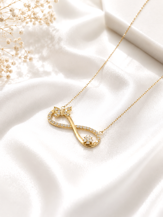 NO BRAND Infinity Butterfly Diamond Necklace