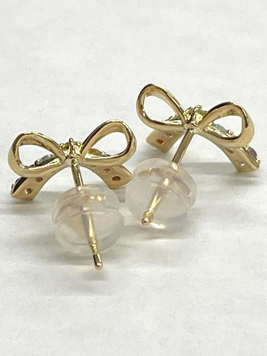 NO BRAND Ribbon Pearl Stud Earrings