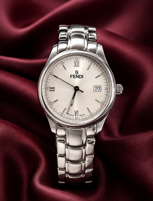 FENDI Round Face SS Clipper Watch
