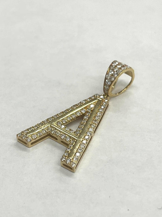 NO BRAND Initial A Diamond Top Pendant