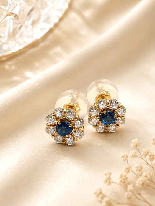 NO BRAND Rositas Sapphire Diamond Earrings