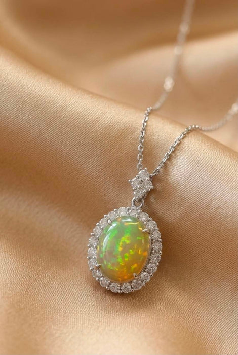 NO BRAND Opal Diamond Necklace