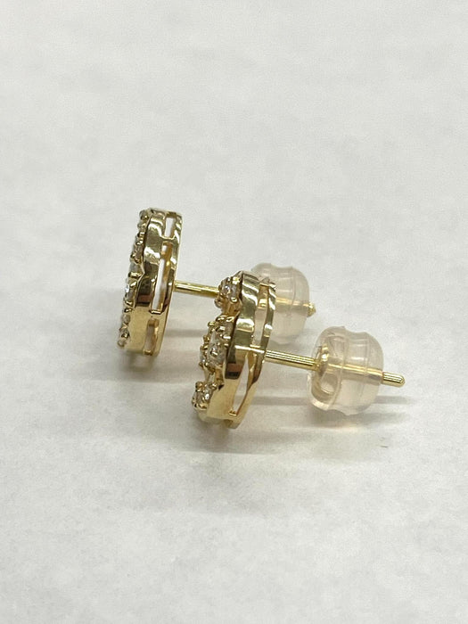 NO BRAND Round Diamond Stud Earrings