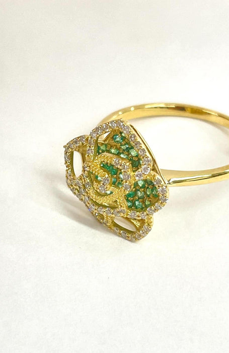 NO BRAND Camelia Emerald Diamond Ring