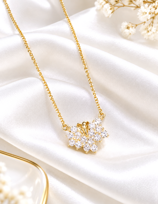 NO BRAND Cluster Diamond Necklace