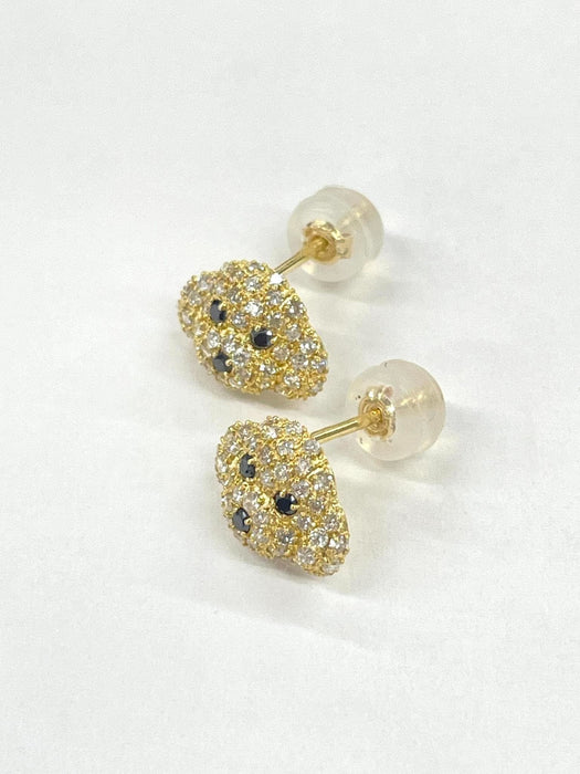 NO BRAND Dog Diamond Earrings