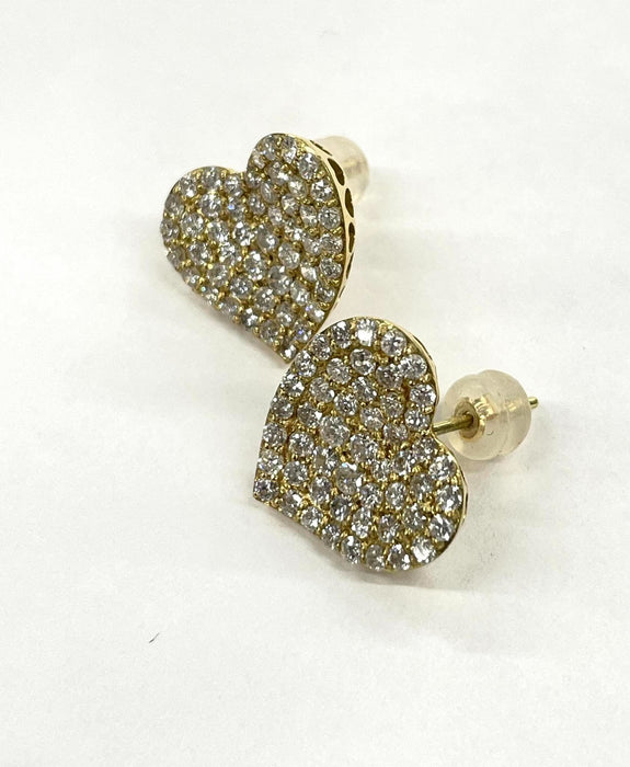 NO BRAND Heart Diamond Earrings